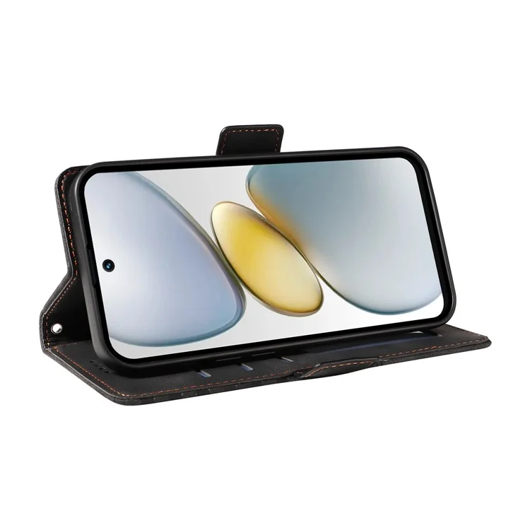 Leather Case for TECNO Spark Go 2025 / Spark Go 1 / Pop 9 4G Rhombus Starry Imprinted Phone Cover - Black