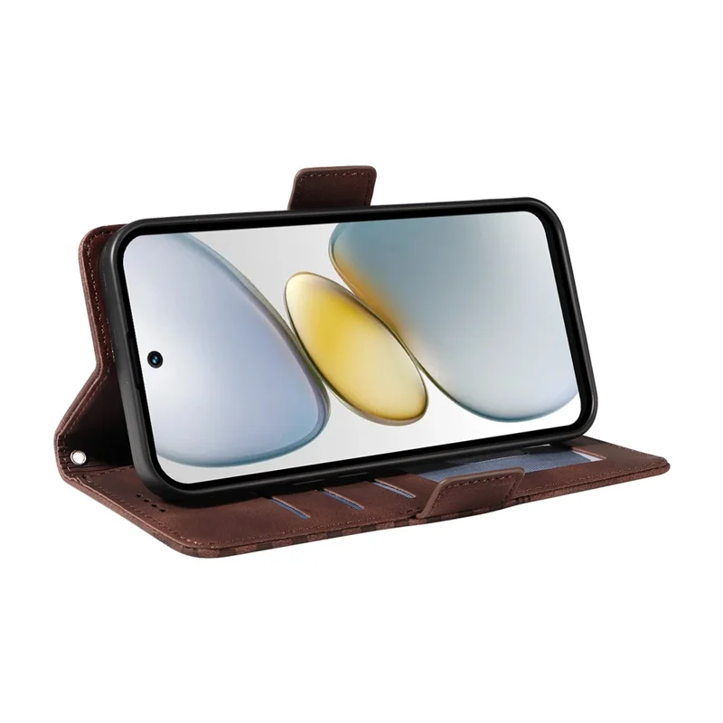 Leather Case for TECNO Spark Go 2025 / Spark Go 1 / Pop 9 4G Rhombus Starry Imprinted Phone Cover - Brown