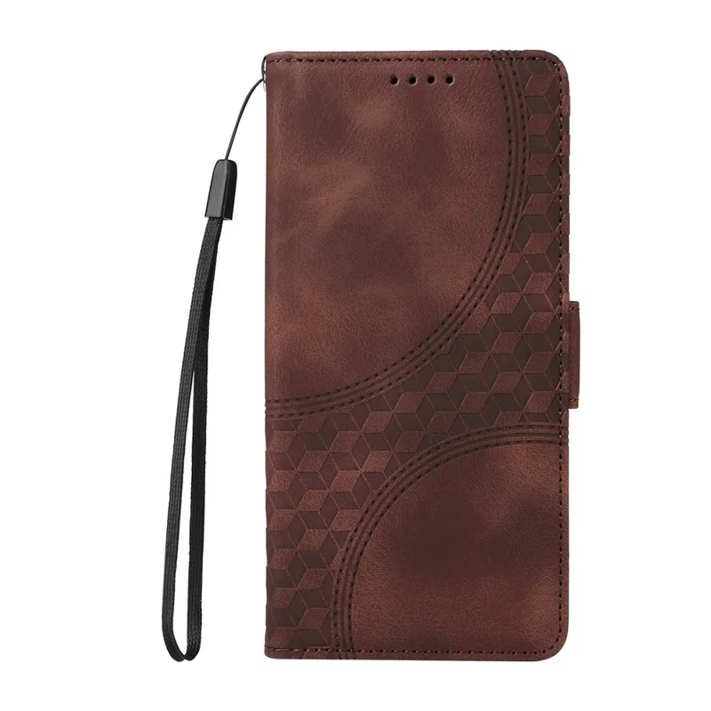 Leather Case for TECNO Spark Go 2025 / Spark Go 1 / Pop 9 4G Rhombus Starry Imprinted Phone Cover - Brown