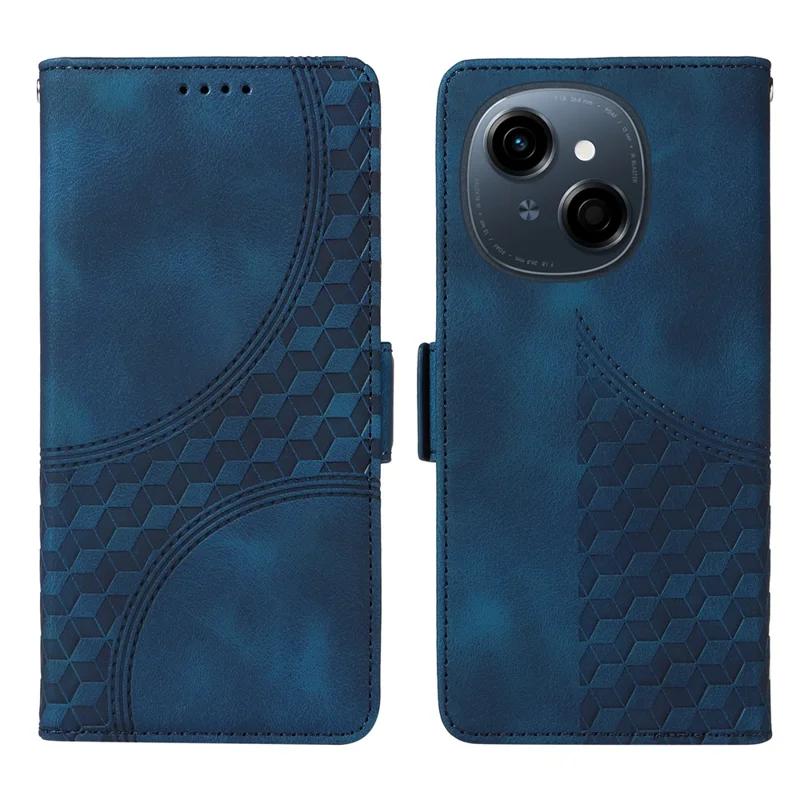 Leather Case for TECNO Spark Go 2025 / Spark Go 1 / Pop 9 4G Rhombus Starry Imprinted Phone Cover - Blue