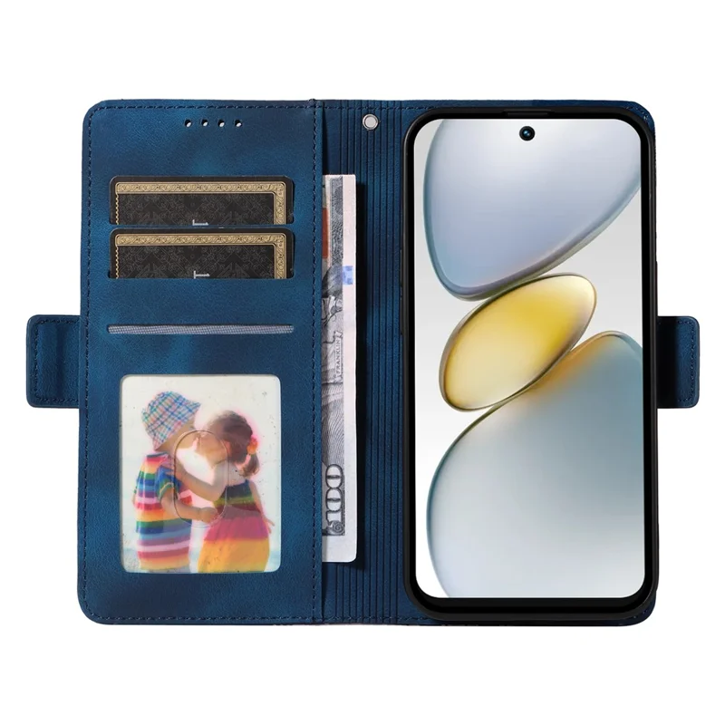 Leather Case for TECNO Spark Go 2025 / Spark Go 1 / Pop 9 4G Rhombus Starry Imprinted Phone Cover - Blue