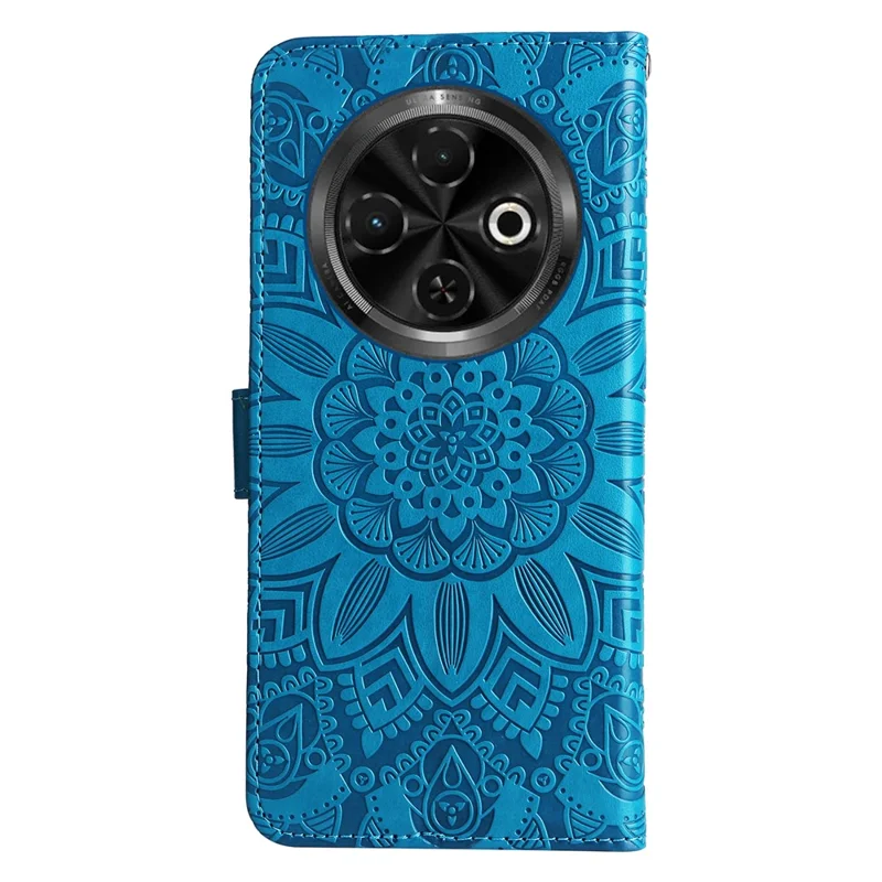 For TECNO Spark 30C 4G Case Sunflower Imprint Leather Wallet Phone Cover - Blue