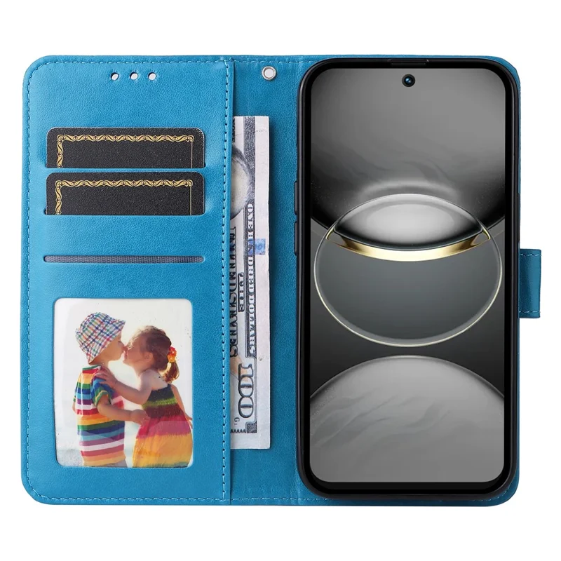 For TECNO Spark 30C 4G Case Sunflower Imprint Leather Wallet Phone Cover - Blue