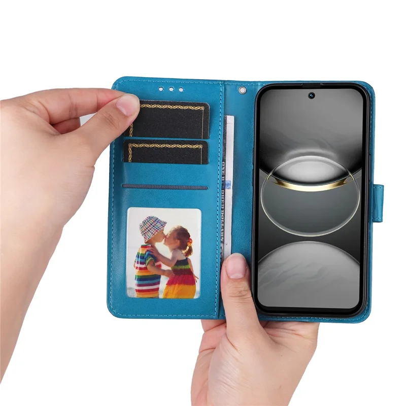 For TECNO Spark 30C 4G Case Sunflower Imprint Leather Wallet Phone Cover - Blue