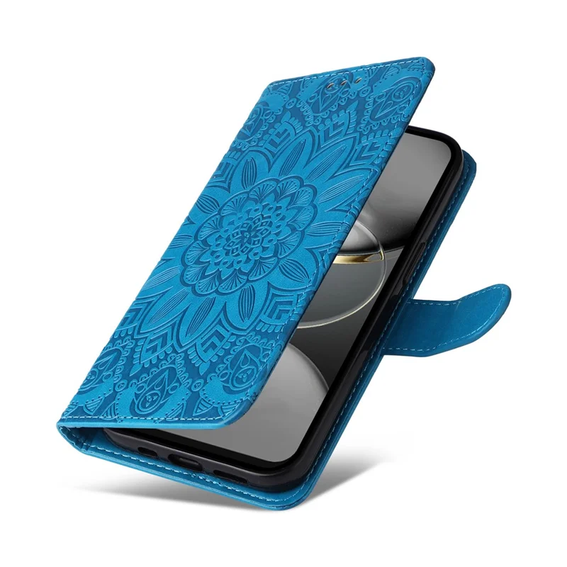 For TECNO Spark 30C 4G Case Sunflower Imprint Leather Wallet Phone Cover - Blue