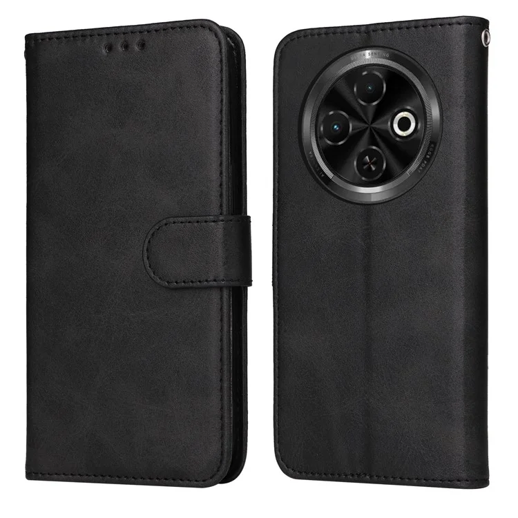 Funda para TECNO Spark 30C 4G Billetera de cuero sintético Folio Flip Cover - Negro