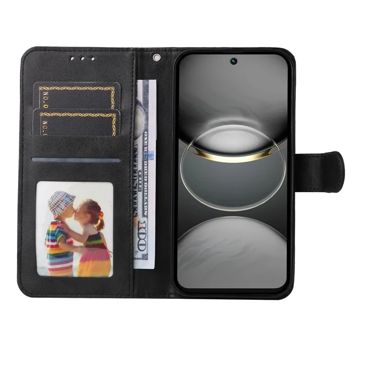 Funda para TECNO Spark 30C 4G Billetera de cuero sintético Folio Flip Cover - Negro
