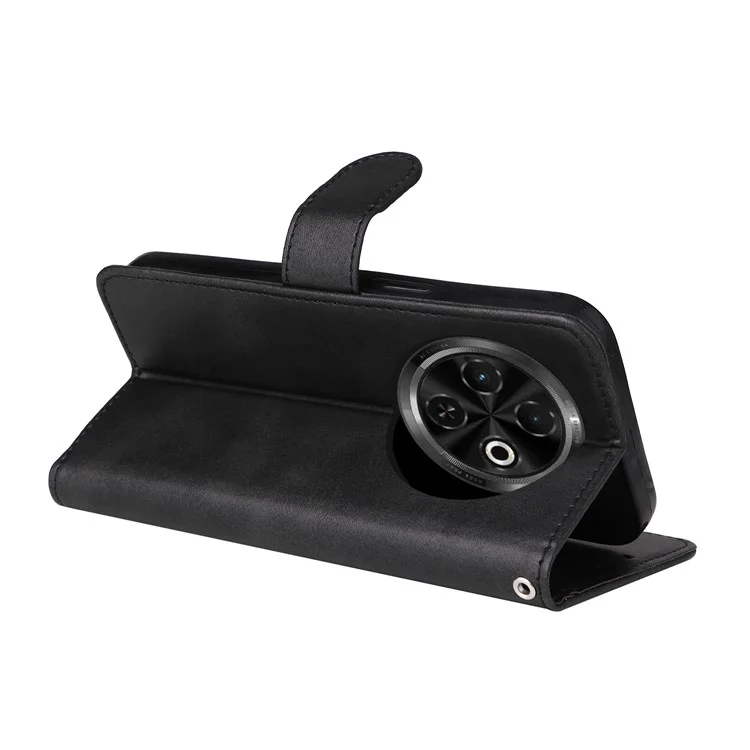 Funda para TECNO Spark 30C 4G Billetera de cuero sintético Folio Flip Cover - Negro