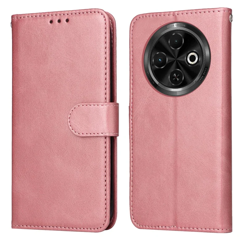 For TECNO Spark 30C 4G Case Wallet PU Leather Folio Flip Phone Cover - Pink