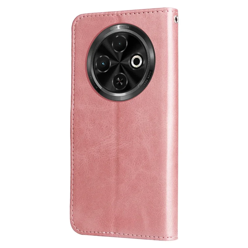 Funda para TECNO Spark 30C 4G Funda con cremallera de cuero PU con textura de becerro - Rosa