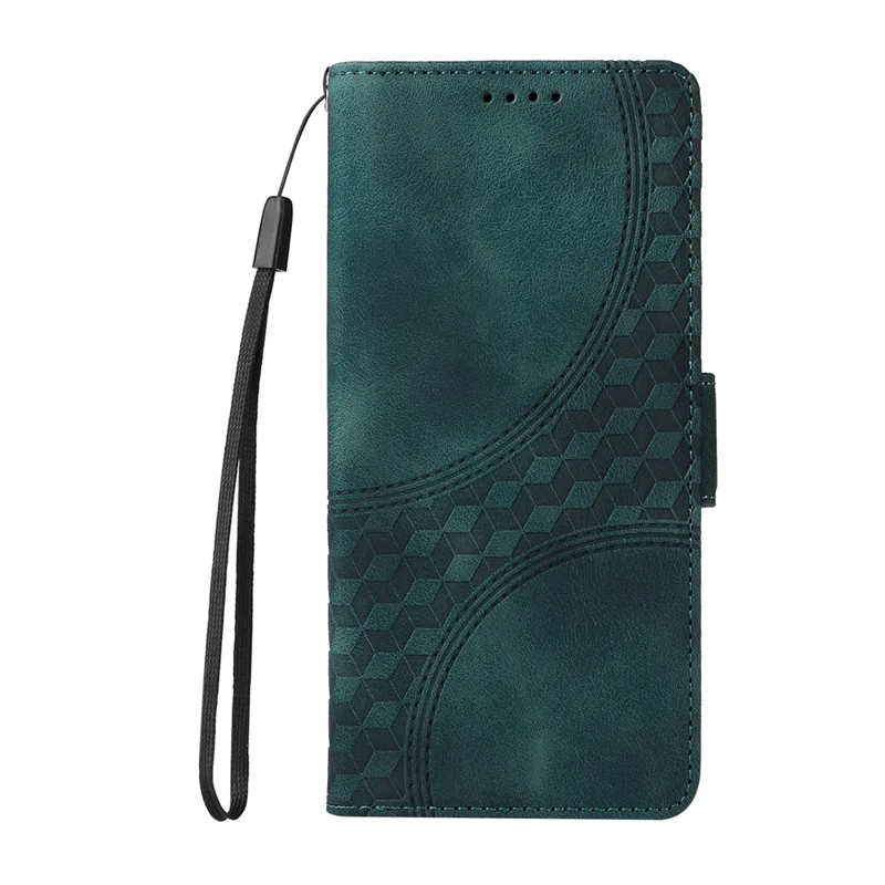 For TECNO Spark 30C 4G Case PU Leather Phone Cover Rhombus Starry Imprinted - Green
