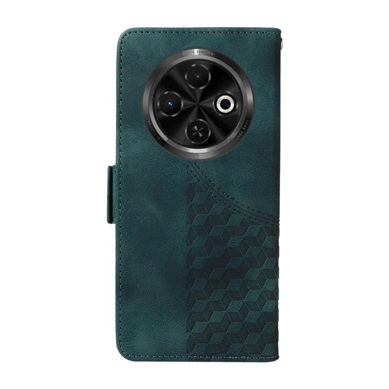 For TECNO Spark 30C 4G Case PU Leather Phone Cover Rhombus Starry Imprinted - Green