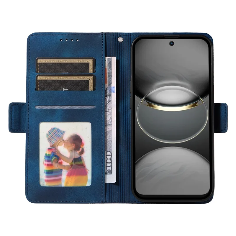 For TECNO Spark 30C 4G Case PU Leather Phone Cover Rhombus Starry Imprinted - Blue