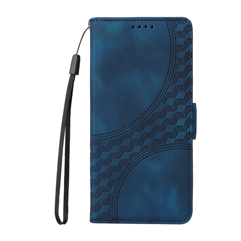 For TECNO Spark 30C 4G Case PU Leather Phone Cover Rhombus Starry Imprinted - Blue