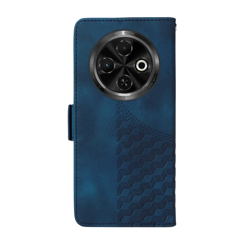 For TECNO Spark 30C 4G Case PU Leather Phone Cover Rhombus Starry Imprinted - Blue