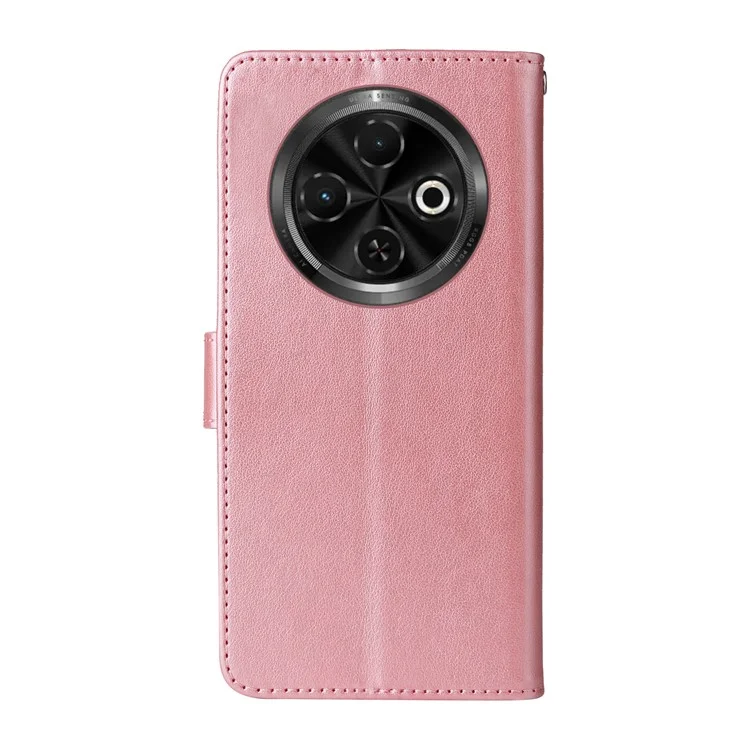 For TECNO Spark 30C 4G Leather Case Butterfly Floral Imprint Wallet Stand Cover - Pink