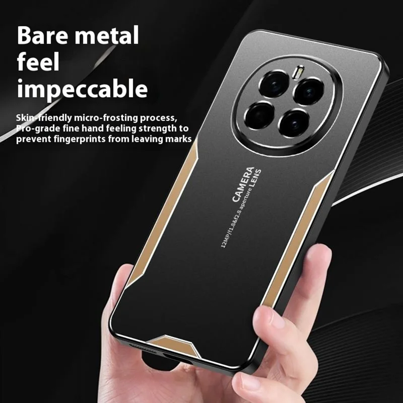 For Honor Magic7 5G Handyhülle Aluminiumlegierung+TPU+PC Rückabdeckung - Gold