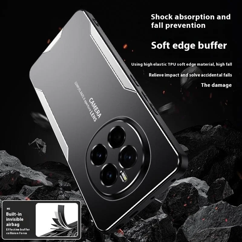 For Honor Magic7 5G Handyhülle Aluminiumlegierung+TPU+PC Rückabdeckung - Gold