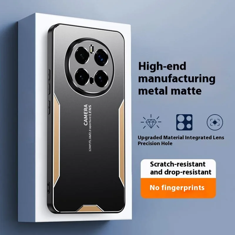 For Honor Magic7 Pro 5G Phone Case Aluminium Alloy TPU PC Back Cover - Gold