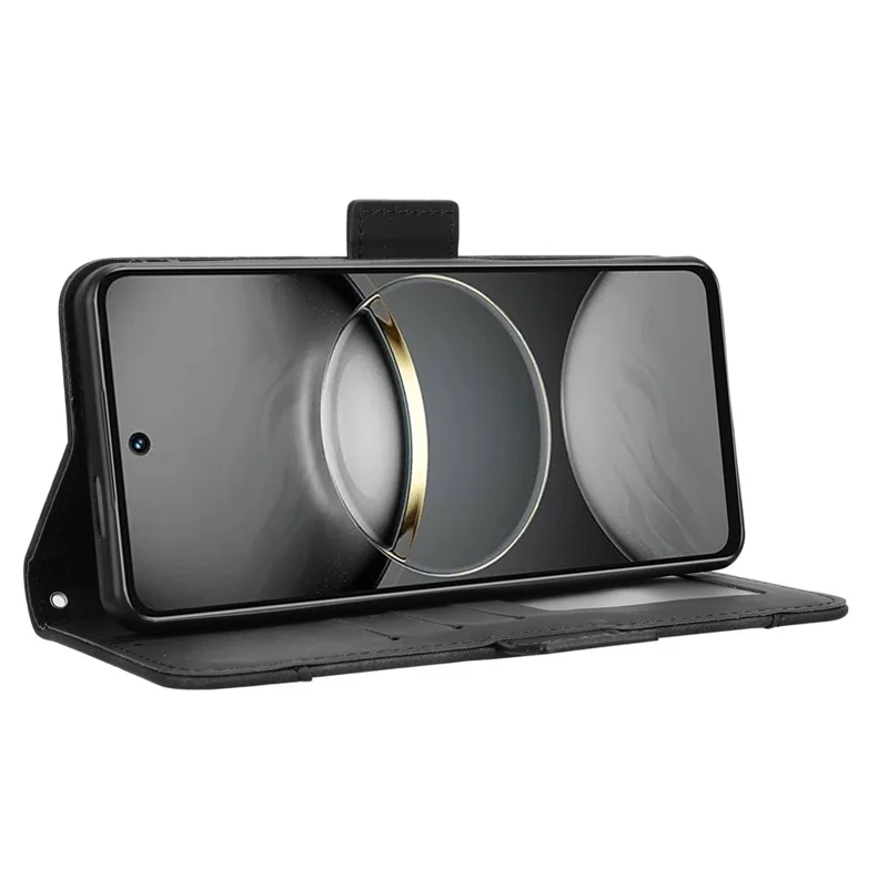 For TECNO Spark 30 4G KL6 Leather Case Phone Wallet Cover with Multiple Card Slots - Black