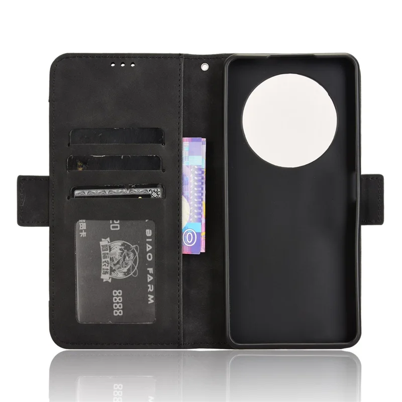 For TECNO Spark 30 4G KL6 Leather Case Phone Wallet Cover with Multiple Card Slots - Black