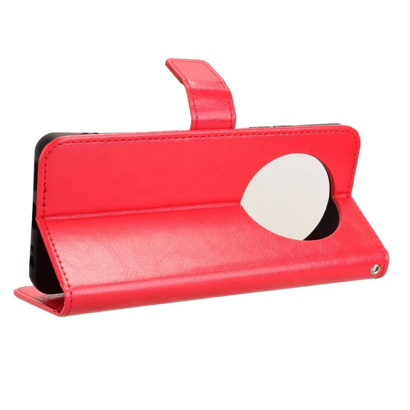 For TECNO Spark 30 4G KL6 Case Crazy Horse Texture PU Leather Phone Wallet Cover - Red