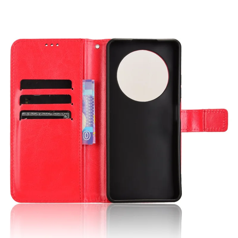 For TECNO Spark 30 4G KL6 Case Crazy Horse Texture PU Leather Phone Wallet Cover - Red