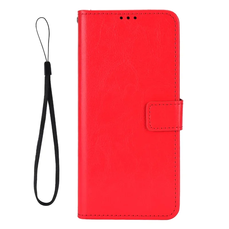 For TECNO Spark 30 4G KL6 Case Crazy Horse Texture PU Leather Phone Wallet Cover - Red