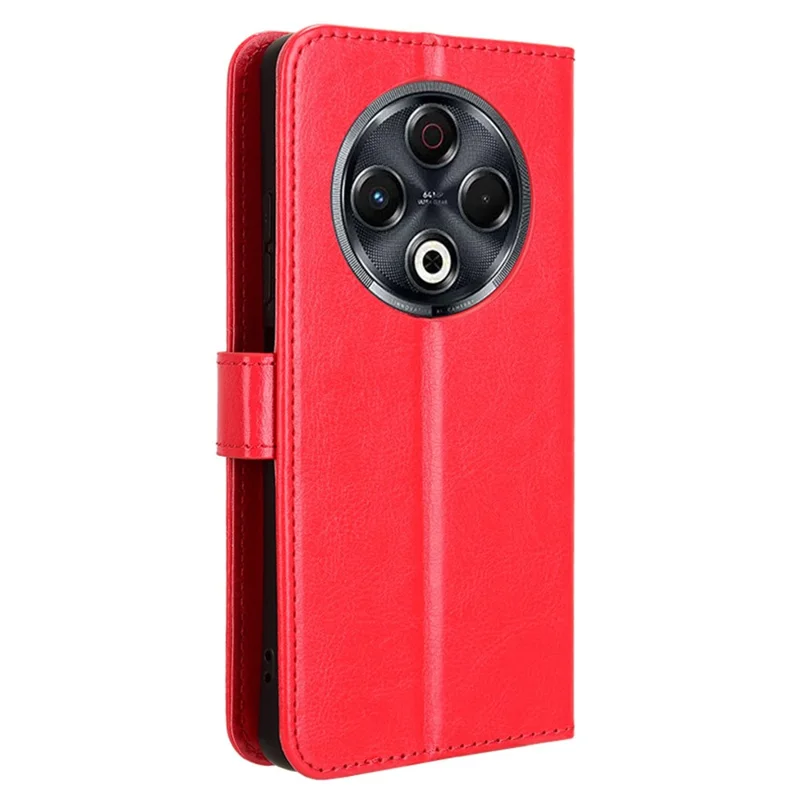 For TECNO Spark 30 4G KL6 Case Crazy Horse Texture PU Leather Phone Wallet Cover - Red