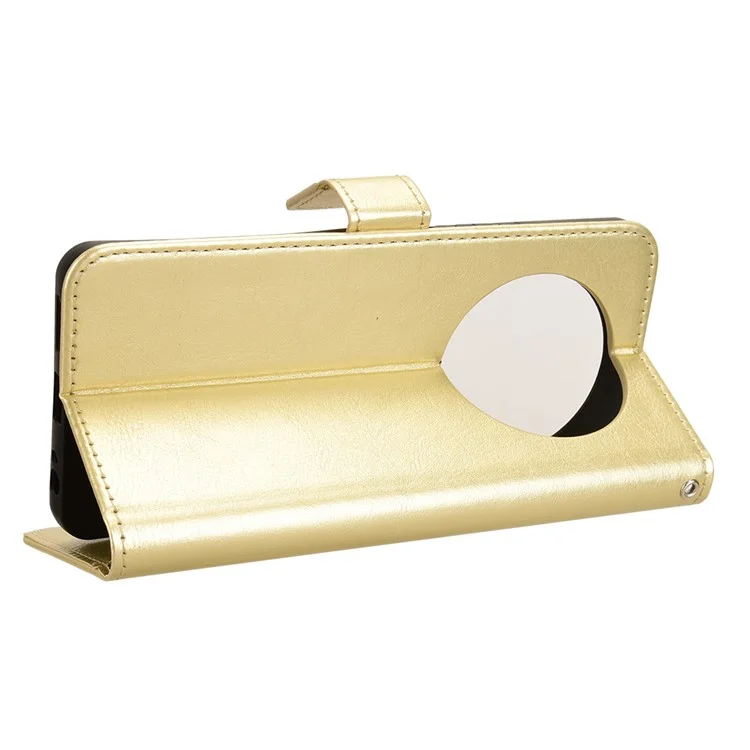For TECNO Spark 30 4G KL6 Case Crazy Horse Texture PU Leather Phone Wallet Cover - Gold