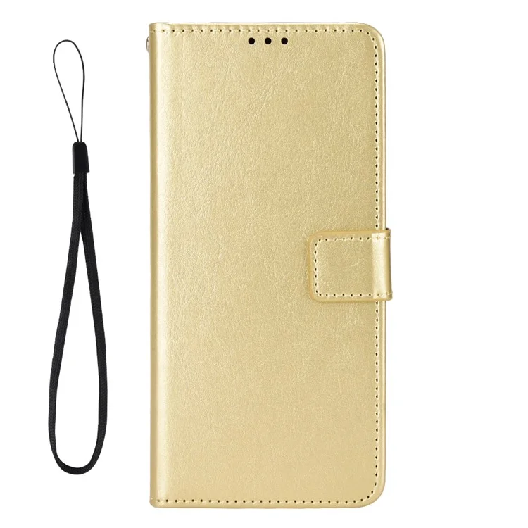 For TECNO Spark 30 4G KL6 Case Crazy Horse Texture PU Leather Phone Wallet Cover - Gold
