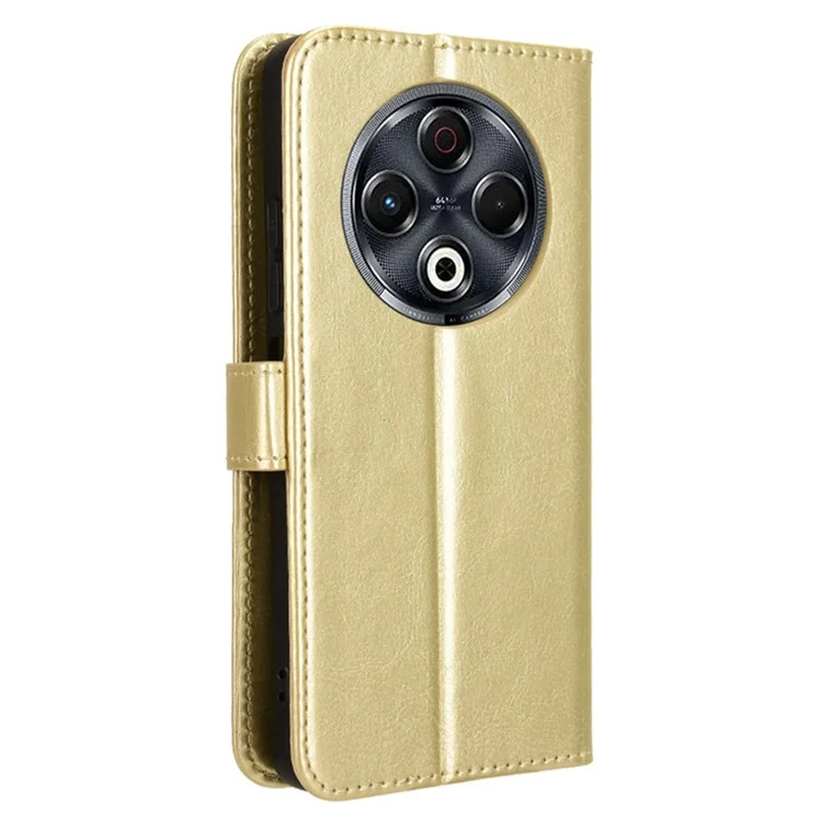 For TECNO Spark 30 4G KL6 Case Crazy Horse Texture PU Leather Phone Wallet Cover - Gold
