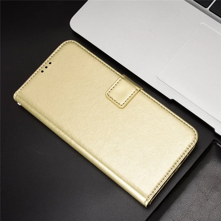 For TECNO Spark 30 4G KL6 Case Crazy Horse Texture PU Leather Phone Wallet Cover - Gold