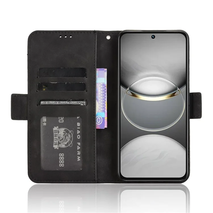 Per TECNO Spark 30 Pro 4G KL7 Custodia in pelle Portafoglio Cover con più slot per schede - Nero