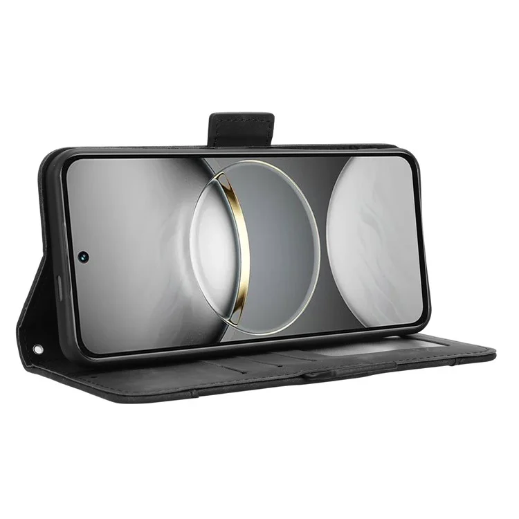 Per TECNO Spark 30 Pro 4G KL7 Custodia in pelle Portafoglio Cover con più slot per schede - Nero