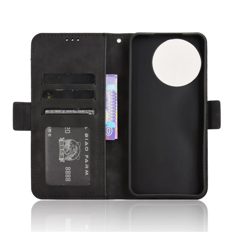 Per TECNO Spark 30 Pro 4G KL7 Custodia in pelle Portafoglio Cover con più slot per schede - Nero