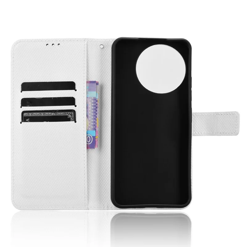 For TECNO Spark 30 Pro 4G KL7 Case PU Leather Diamond Texture Wallet Phone Cover - White