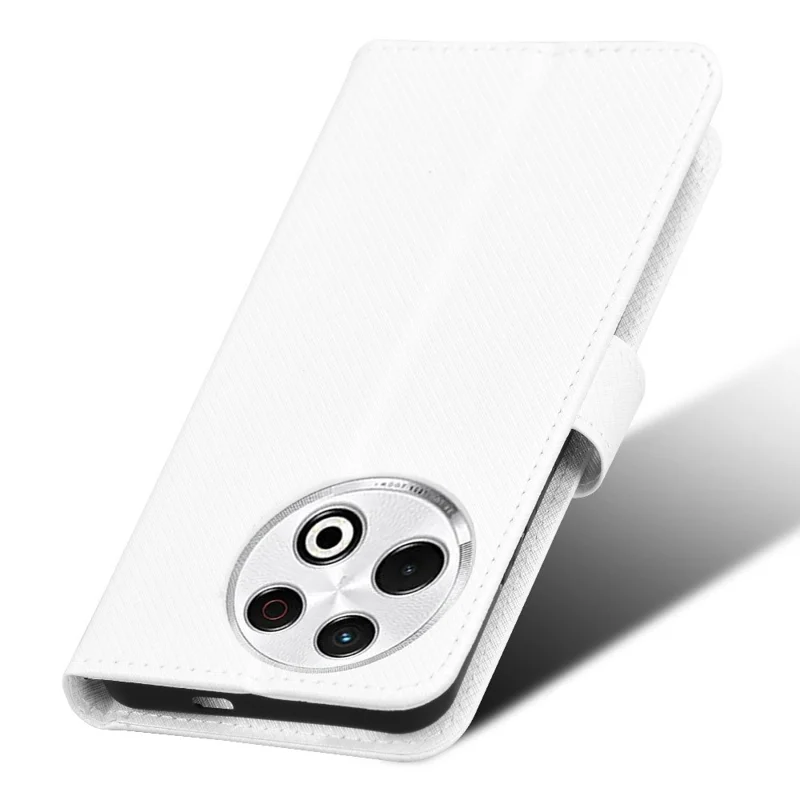 For TECNO Spark 30 Pro 4G KL7 Case PU Leather Diamond Texture Wallet Phone Cover - White