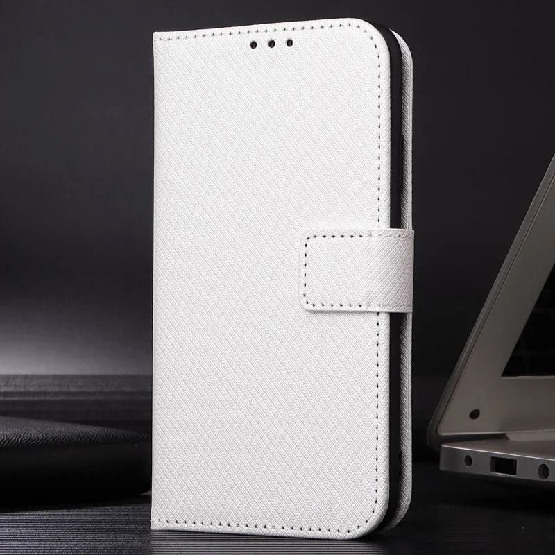 For TECNO Spark 30 Pro 4G KL7 Case PU Leather Diamond Texture Wallet Phone Cover - White