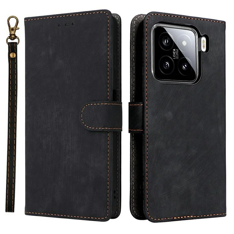 Für Xiaomi 15 Geldbörsen-Handyhülle RFID-blockierend PU-Leder Klapphülle Stand View - Schwarz