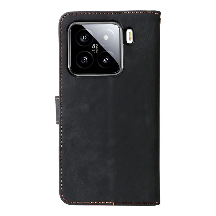 Für Xiaomi 15 Geldbörsen-Handyhülle RFID-blockierend PU-Leder Klapphülle Stand View - Schwarz