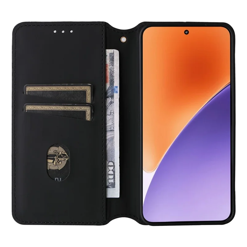 For Xiaomi 15 Pro Wallet Case Rhombus Imprinted Leather Phone Cover - Silver