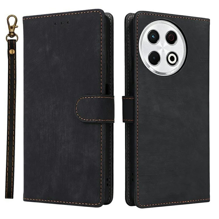 Für TECNO Spark 30 Pro 4G KL7 Wallet-Handyhülle mit RFID-Blockierung, PU-Leder-Klapphülle mit Ständer und Sichtfenster - Schwarz