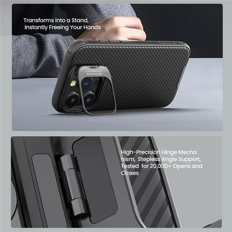 NILLKIN Camshield Prop Magnetic Series for iPhone 16 Pro Max Case Compatible with MagSafe TPU+PC Phone Cover with Lens Frame
