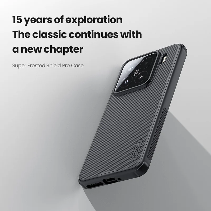 NILLKIN Frosted Shield Pro For Xiaomi 15 Case Matte PC+TPU Phone Cover - Black