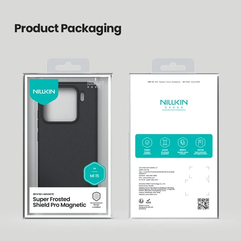 Чехол NILLKIN Frosted Shield Pro для Xiaomi 15, совместимый с MagSafe, PC+TPU, черный