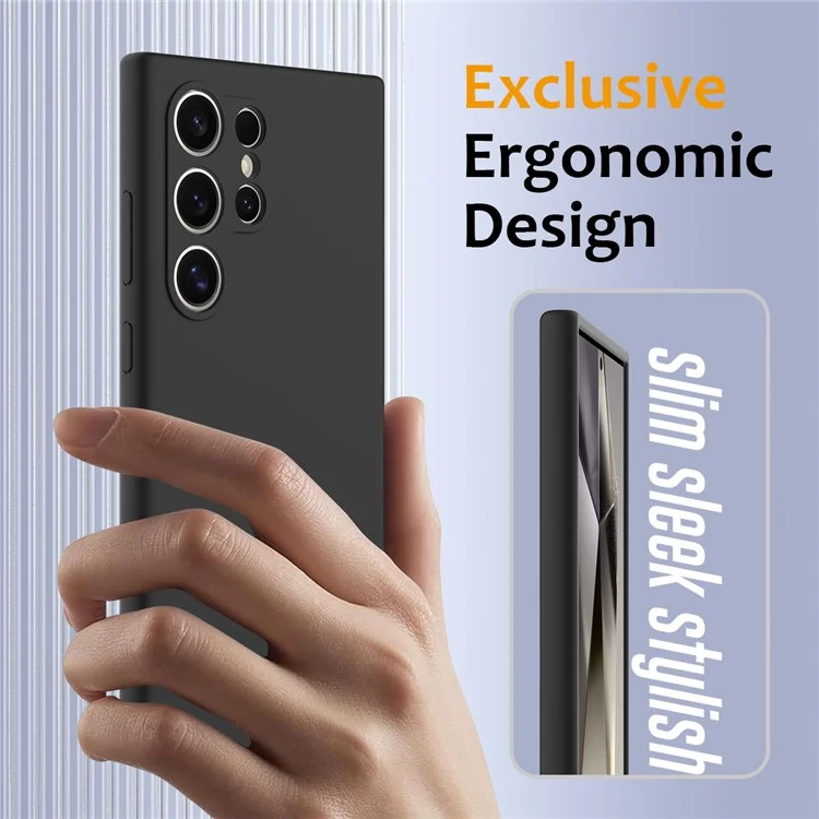 For Samsung Galaxy S24 Ultra Case Compatible with MagSafe Anti-Drop Liquid Silicone Phone Cover - Black