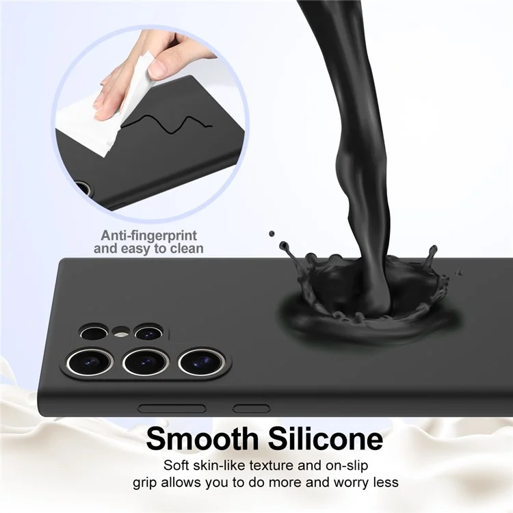 For Samsung Galaxy S24 Ultra Case Compatible with MagSafe Anti-Drop Liquid Silicone Phone Cover - Black
