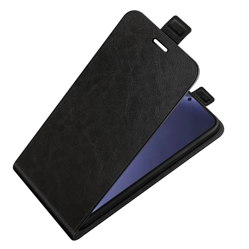 For Samsung Galaxy S25+ Case with Card Slots Vertical Flip Leather Phone Cover - Black