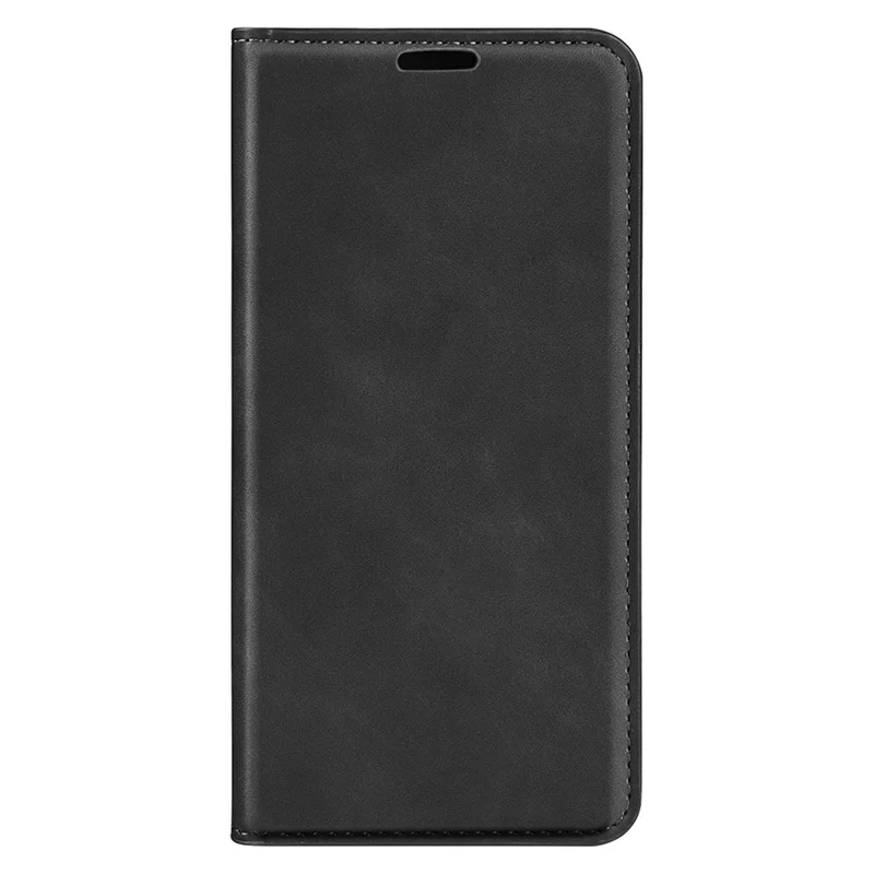 Voor Samsung Galaxy S25+ Hoesje Skin-Touch Leren Portemonnee Telefoonhoes - Zwart
